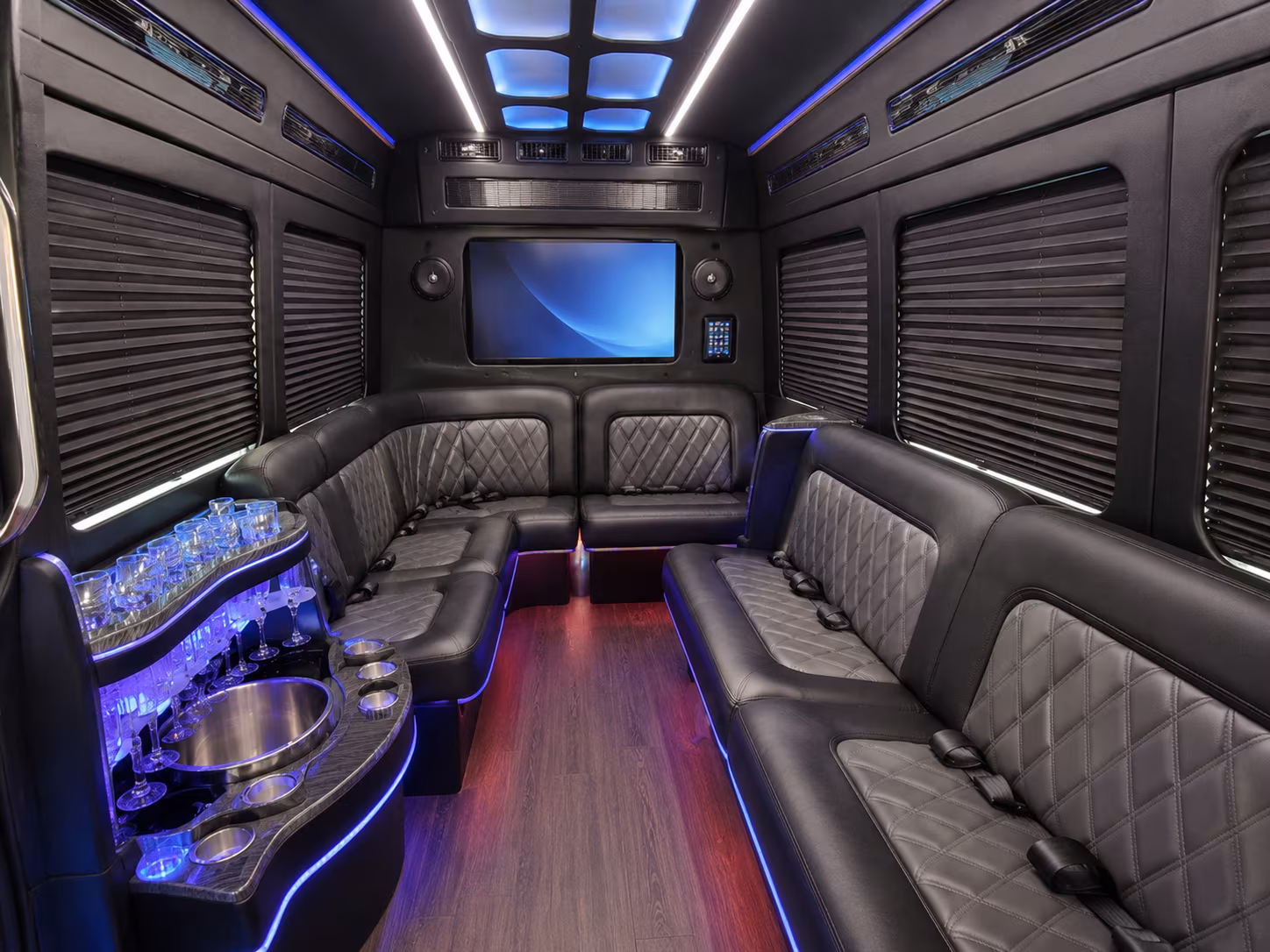 san bernardino party bus interior